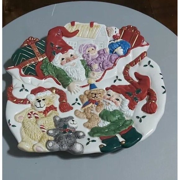 Fitz & Floyd Holiday Elf Christmas 3D Plate 2003 - Picture 2 of 9